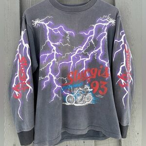 Vintage 93 Sturgis Rally Lightning Bolt Long Sleeve